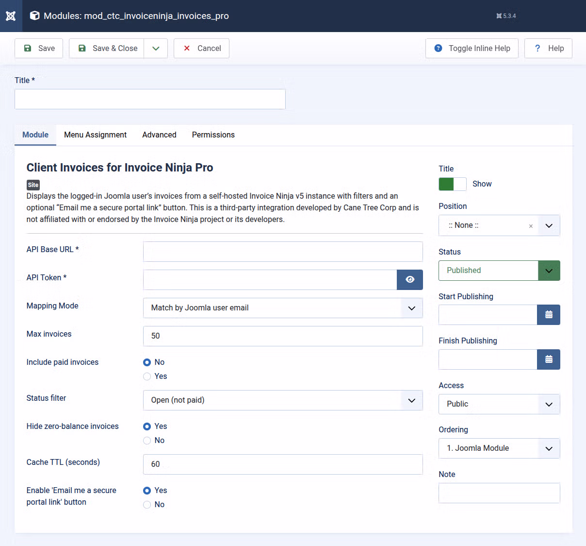 Client Invoices For Invoice Ninja Screenshot